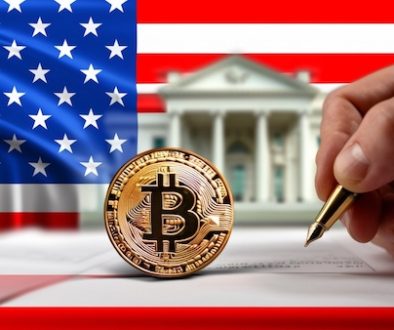 Donald,Trump,Signs,Order,Creating,Bitcoin,Reserve,,Usa,Flag,,White